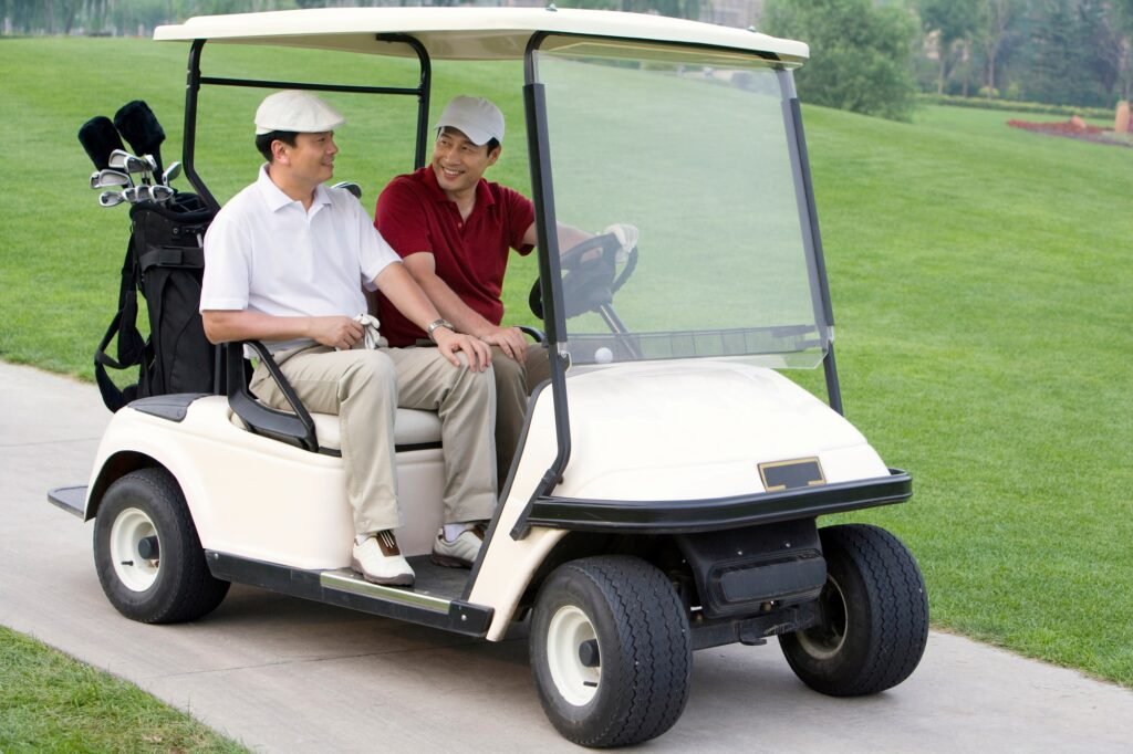 Two Golfers in the golf cart